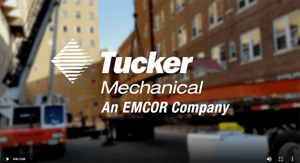 Tucker Mechanical video thumbnail showcasing the Bridgeport Hospital chiller project